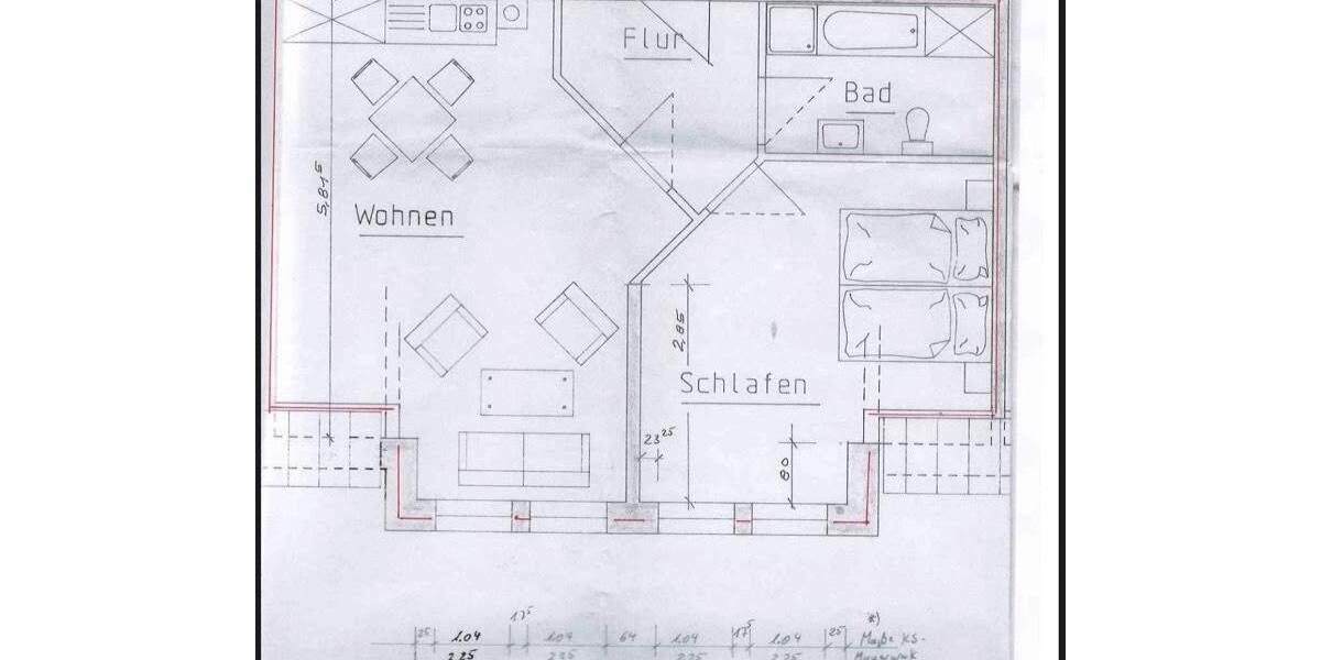 Dachgeschoßwohnung Osterrönfeld - 2 Zimmer, 51 m&sup2;, 670&euro; | Angebot:27634881