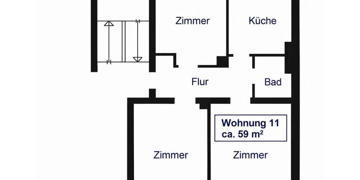 Etagenwohnung Kiel Ellerbek - 3 Zimmer, 60 m&sup2;, 800&euro; | Angebot:27638213